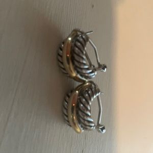 David Yurman collectable hoop earrings 14 kt gold